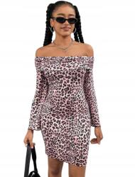 Shein Leopárdmintás Nyitott Vállú Ruha __164