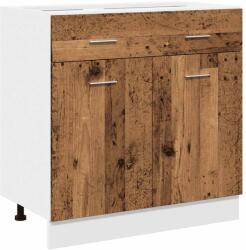 vidaXL antik fa színű szerelt fa fiókos alsószekrény 80 x 46 x 81, 5 cm (856092) (856092)