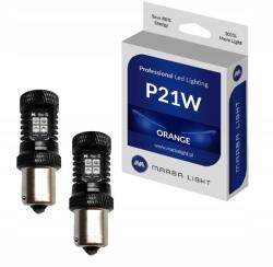 Marba Light Led Izzók P21W BA15S Narancssárga Autókhoz az USA-ból, piros lámpabúrával