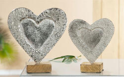  Alumínium szives szobor fa talapzaton - 17 cm
