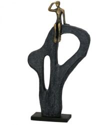  „A Magaslatok Távlatából - Bronz színű hegymászó szobor - 47 cm