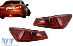 KITT Hátsó lámpák Full LED LEXUS IS XE20 (2006-2012) fénycső Facelift New XE30 piros áttetsző (TLLXISXE20RC)
