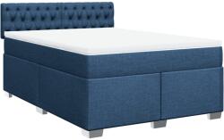 vidaXL kék szövet rugós ágy matraccal 160 x 200 cm (3285952) (3285952)