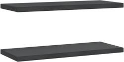 vidaXL 2 db fekete rozsdamentes acél fali polc 75 x 30 x 3 cm (30291) (30291)