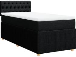 vidaXL fekete szövet rugós ágy matraccal 100 x 200 cm (3287376) (3287376)