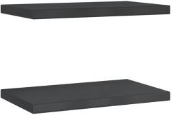 vidaXL 2 db fekete rozsdamentes acél fali polc 50 x 30 x 3 cm (30294) (30294)