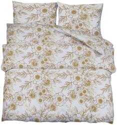 vidaXL fehér és barna ágyneműhuzat-garnitúra 155x220 cm pamut (136410) (136410)