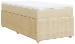 vidaXL krémszínű szövet rugós ágy matraccal 90 x 190 cm (3285537) (3285537)