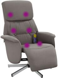 vidaXL tópszínű szövet dönthető masszázsfotel lábtartóval (356674) (356674)