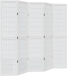 vidaXL 5 paneles fehér tömör császárfa térelválasztó (358790) (358790)