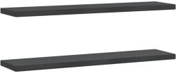 vidaXL 2 db fekete rozsdamentes acél fali polc 100 x 23, 5 x 3 cm (30289) (30289)