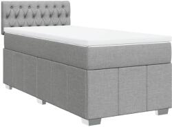 vidaXL világosszürke szövet rugós ágy matraccal 80 x 200 cm (3286902) (3286902)