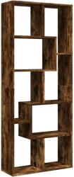 vidaXL füstös tölgy szerelt fa elválasztó könyvespolc 67x25x161, 5 cm (858079) (858079)