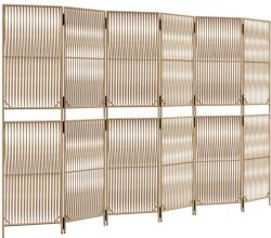 vidaXL bézs 6-paneles polyrattan térelválasztó (365387) (365387)