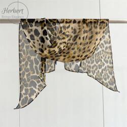  100% Selyem Női Sál, 160 cm Hosszú, Leopárdmintás (Herbert)