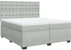 vidaXL világosszürke bársony rugós ágy matraccal 200x200 cm (3291014) (3291014)