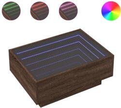 vidaXL barna tölgy szerelt fa dohányzóasztal LED-del 70 x 50 x 30 cm (847517) (847517)