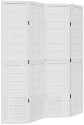 vidaXL 4 paneles fehér tömör császárfa térelválasztó (358786) (358786)