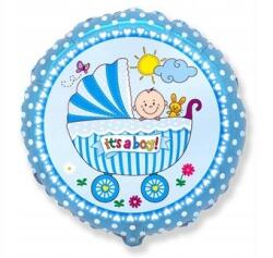 Flexmetal Fólia lufi babakocsi fiúknak - kék, 18 hüvelyk, 1 db