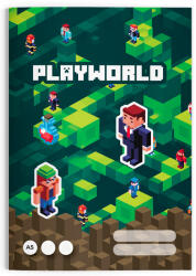 KARTON P+P Playworld, Minecraft mintás tűzött füzet A/5, 32 lap vonalas 3. osztály (12-32) (KPP-7-469) - officetrade