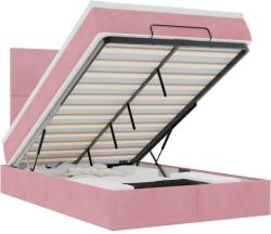 vidaXL Ottomán ágykeret matracokkal rózsaszín 120x200cm bársony (3313396) (3313396)