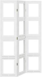 vidaXL 3 paneles fehér tömör császárfa térelválasztó (358686) (358686)