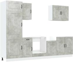 vidaXL 7 részes konyhai szekrény szett Kalmar betonszürke műszaki fa (3314765) (3314765)