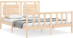 vidaXL tömör fa ágykeret fejtámlával 160 x 200 cm (3192176) (3192176)