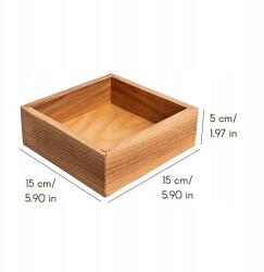 Creative Deco Tálca fa láda állvány fűszertartó fiók 15x15cm (X002844K69)