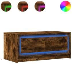 vidaXL füstös tölgy színű szerelt fa dohányzóasztal LED-világítással (851988) (851988)