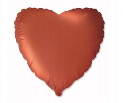 Flexmetal Fólia lufi szív 18 inch - szatén narancssárga, 1 db