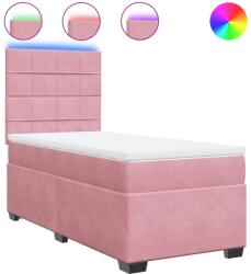 vidaXL rózsaszín bársony rugós ágy matraccal 90 x 200 cm (3293115) (3293115)