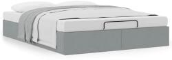 vidaXL Ottomán világosszürke szövet ágykeret matrac nélkül 140 x 190cm (3310875) (3310875)
