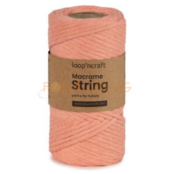  Macrame String (Kifésülhető), 3mm - Lazac (narancsos pink)
