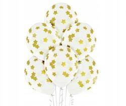 Belbal Lufik D11 Stars átlátszó, arany csillag mintával - 30 cm, 6 db