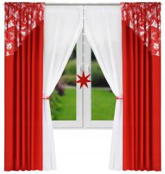  Karácsonyi Dekorációs Függöny Szett 400X250 Gyöngyökkel És Csillaggal (L532)