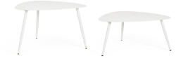 Bizzotto Set 2 masute cafea otel alb Yvonne 77.5x73.5x35h; 77.5x73.5x45h (0803586)