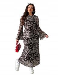 Shein Leopárd Mintás Ruha Nyitott Hátrésszel __4XL