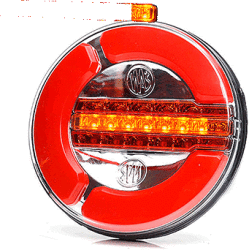 WAS Lampa rotunda LED spate, tripla cu 3 functii, neon, semnalizare dinamica, 12 24V, 14.20cm (1129 DD ADR)