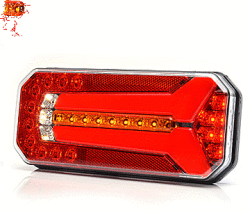 WAS Lampa LED spate, tripla cu 7 functii, neon, semnalizare dinamica, 12 24V, 23.6cm (1527 DD P)