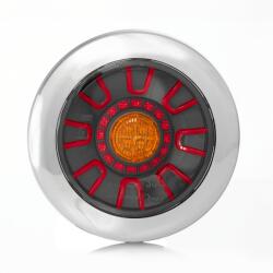 Fristom Lampa spate cromata, tripla cu 3 functii, 15.5 x 4.7cm, pozitie, stop si semnalizare (FT-313 LED CHROME)