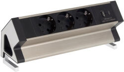 DesignLight Priza birou DESKBOX 3xSchuko, USB A+C, aluminiu (DESKBOX.2)