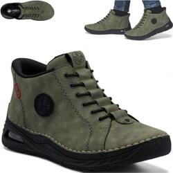 RIEKER Női sportcipő 41 Sportos Kényelmes Meleg Bebújós Félcipő Zöld (Rieker 44550-54)