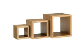  Set de 3 Suporturi Pentru Bufet din Lemn, în Formă de Cub, 13cm, 18cm, 23cm, 19-807
