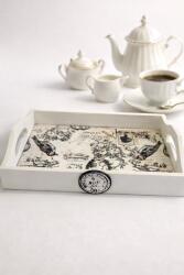 DecoVintage Tava de servire vintage Ecouri din Rouen (C702) Tava