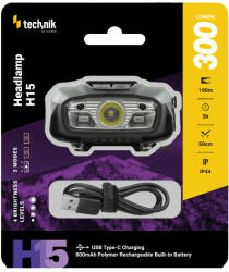 Technik H15 fejlámpa (300lm)