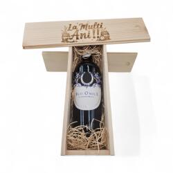 Azienda Montemajor Pachet Cadou Cutie Lemn Personalizata Vin Rosu Nativ Blu Onice Aglianico 14.5%, 0.75L