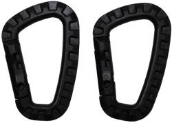 Mfh Nemecko D-alakú műanyag karabiner 7mm x 8, 5cm (2db) fekete