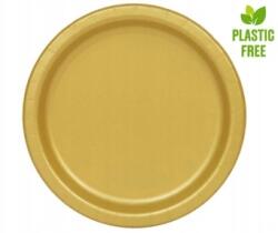 Unique Party Arany papírtányérok 23 cm - 16 db, Unique Party kollekció