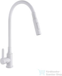 INVENA DALIS SLIM konyhai csaptelep, 2-funkciós, rugalmas kifolyócsővel, fehér BZ-64-002-L (BZ-64-002-L)